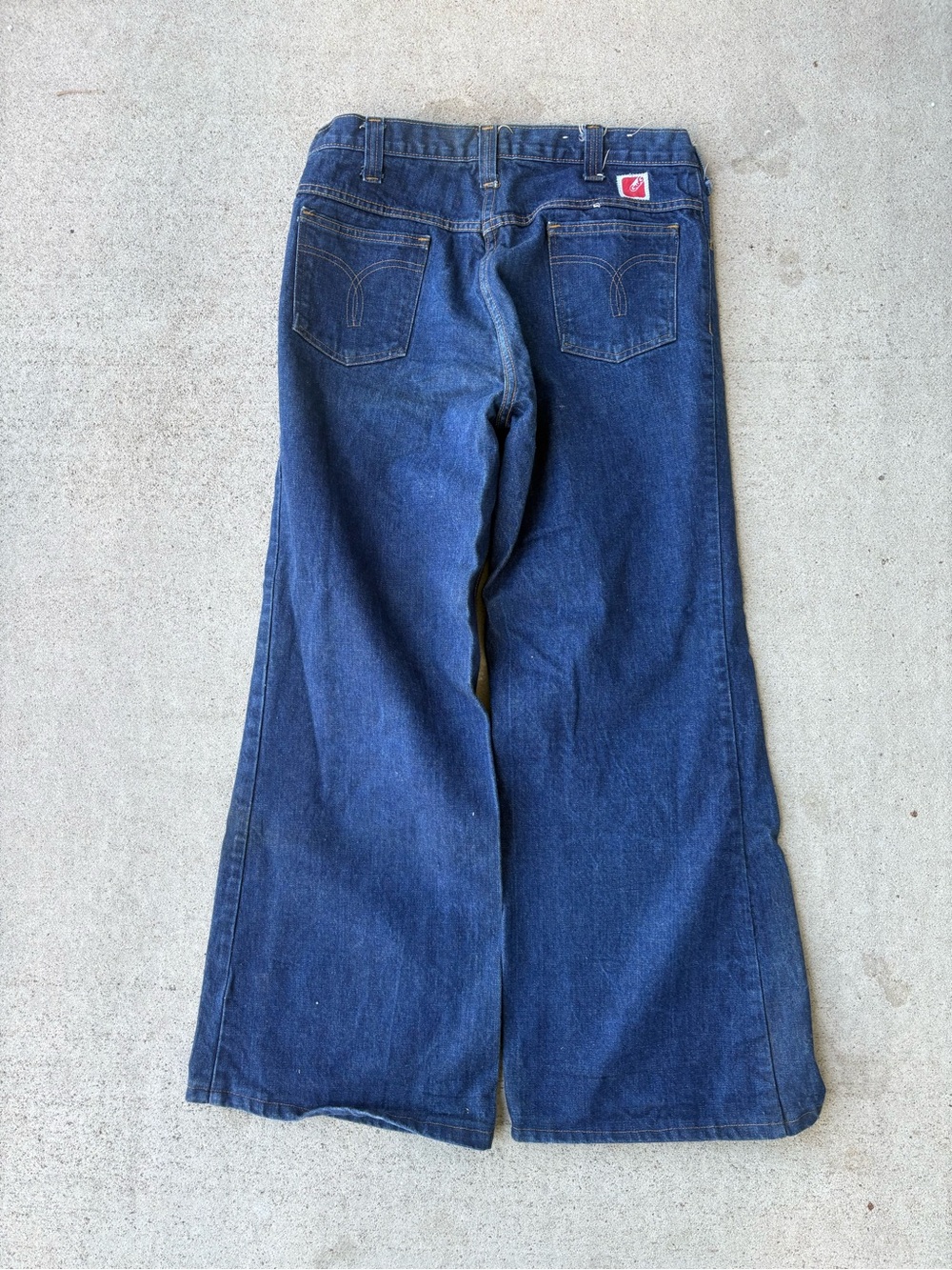 Vintage 70s GWG Bell Bottoms Talon 42 Flare Denim Jeans Made in Canada 34x29